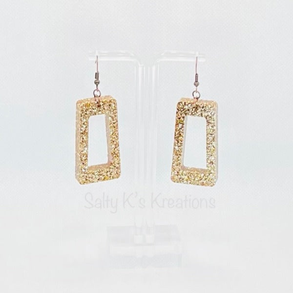 Rectangle - Gold Fine Glitter