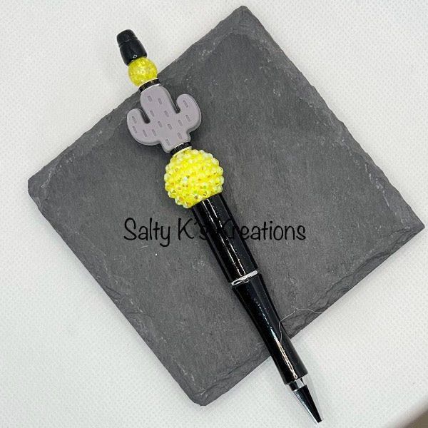 Beaded Pen - Cactus - Dark Grey