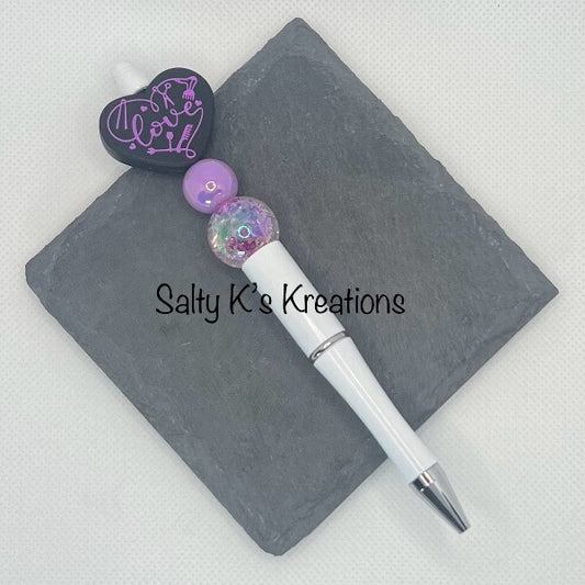 Beaded Pen - Hairstylist - Purple