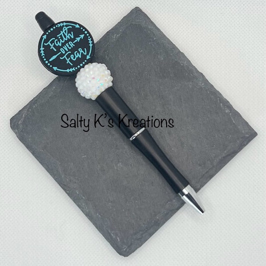 Beaded Pen - Faith - Black