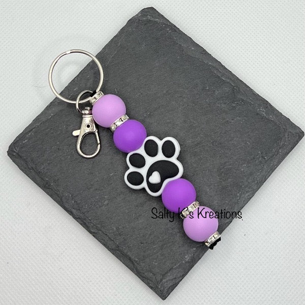 Mini Keychain - Paw - White