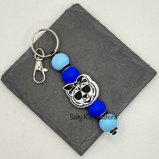 Mini Keychain - Mama Bear - Blue