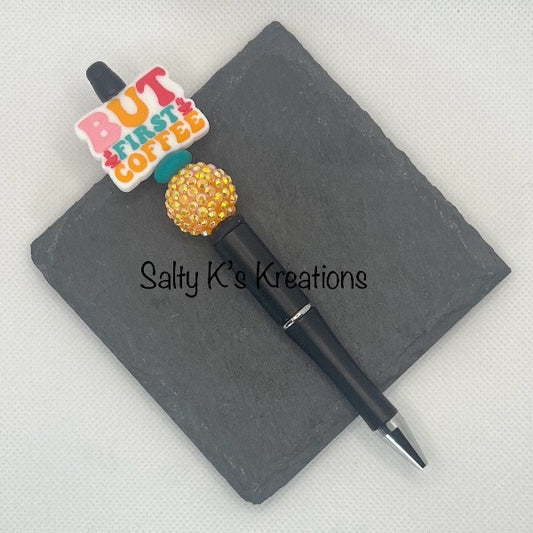 Beaded Pen - Coffee - But First