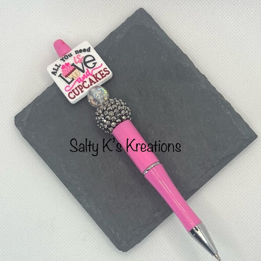 Beaded Pen - Positive - Love & Cupcakes