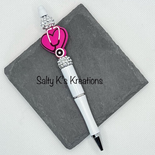Beaded Pen - Medical - Pink