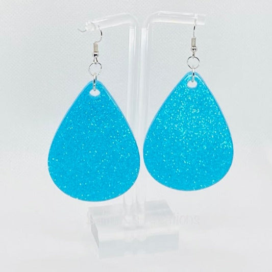 Drop - Large - Light Blue Fine Glitter