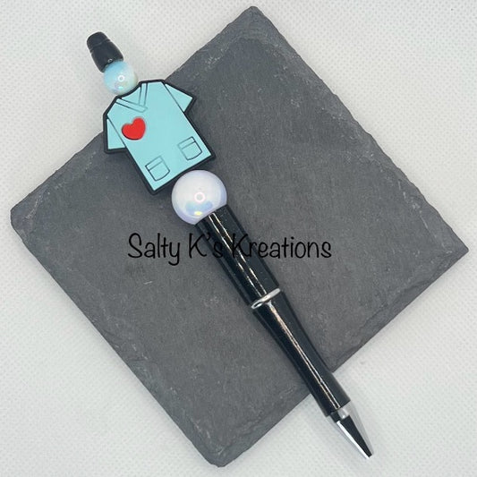 Beaded Pen - Medical - Blue