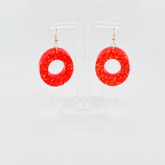 Oval - Small - Coral Iridescent Fine Glitter