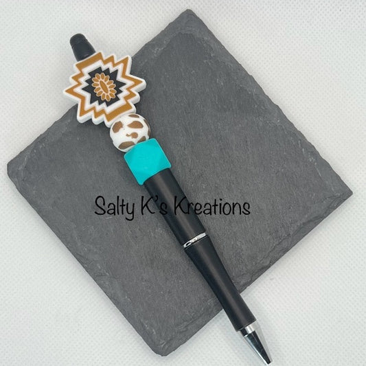 Beaded Pen - Western - Brown