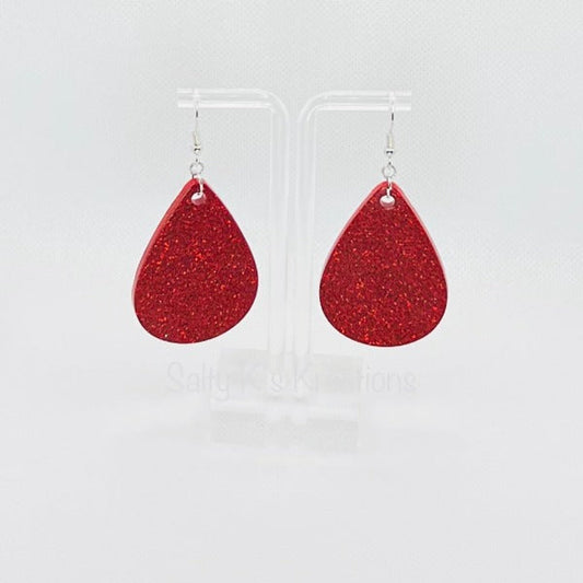 Drop - Medium - Red Fine Glitter