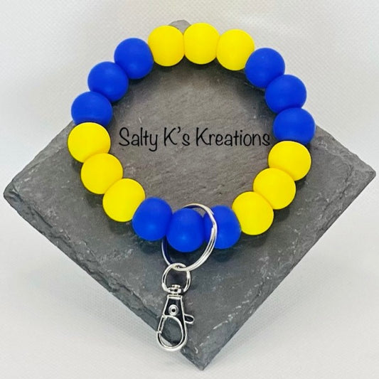 Wristlet Keychain - Blue & Yellow - S/M