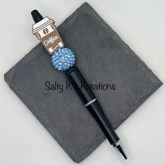 Beaded Pen - Coffee - Brown