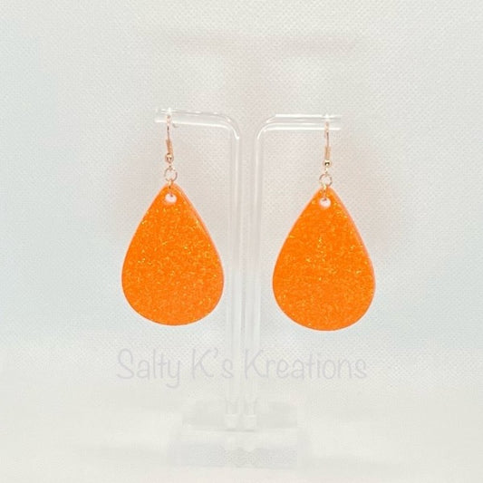 Drop - Medium - Orange Iridescent Glitter