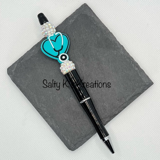 Beaded Pen - Medical - Turquoise