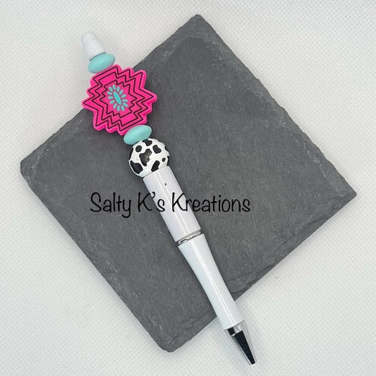 Beaded Pen - Western - Pink