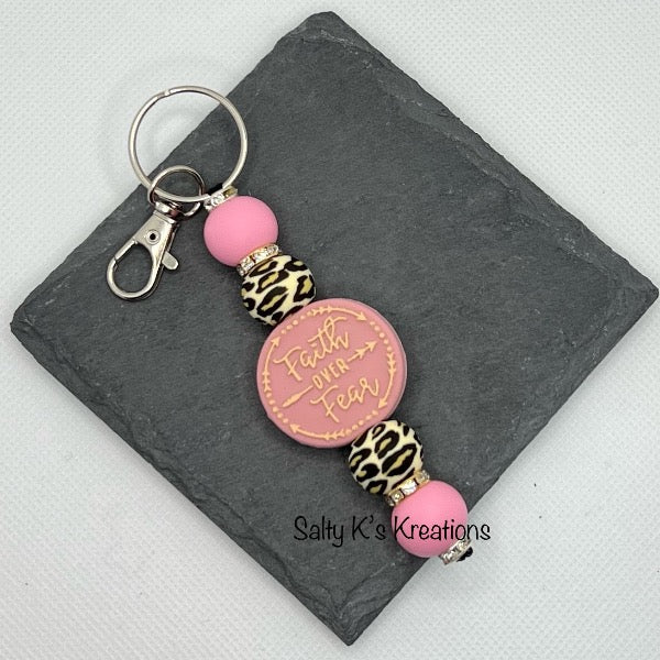 Mini Keychain - Faith - Pink