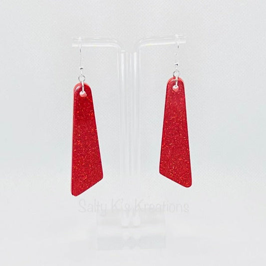 Long Dangle - Red Fine Glitter