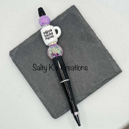 Beaded Pen - Mug - Coffee Teach Repeat