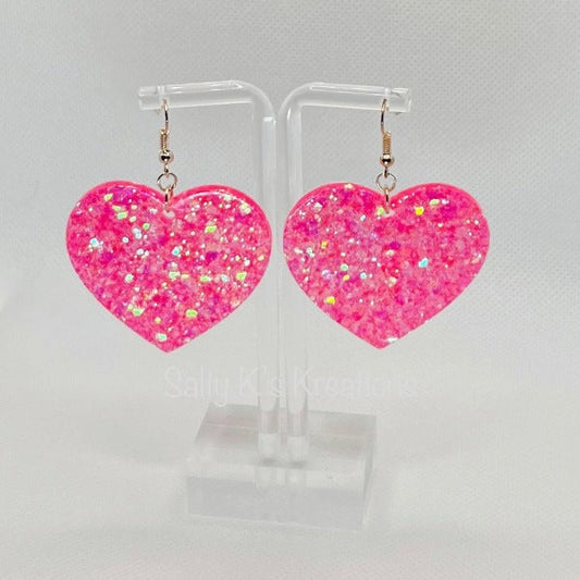 Heart - Pink Iridescent Chunky Glitter